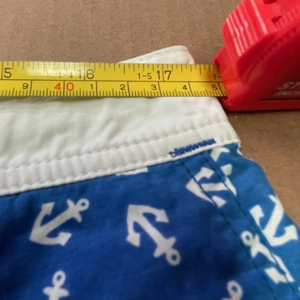 J. Crew Men's Nautical Swim trunks size‎ 34 Anchor Allover Print